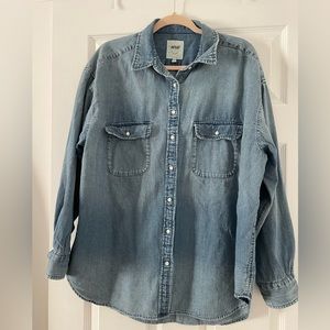 Aerie Oversized Washed Denim Shirt M